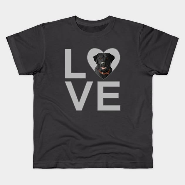 I Love Black Labrador Retrievers Kids T-Shirt by csforest